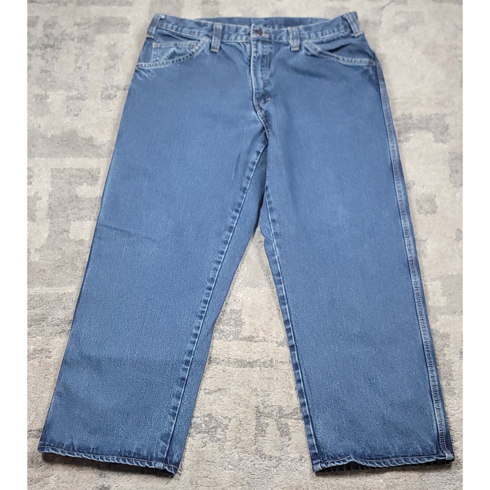 Dickies FR Men's Blue Denim Carpenter Flame Resistant Workwear Jeans 34x26.5